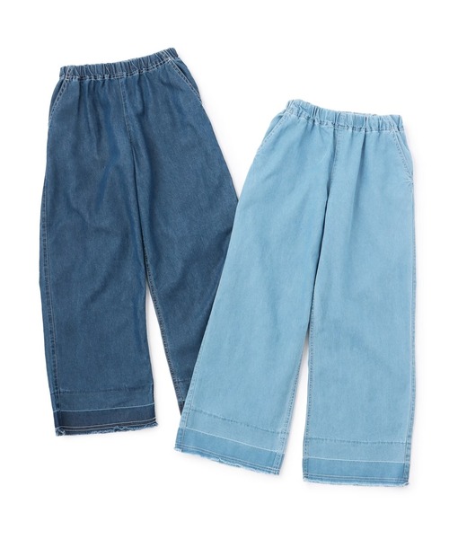 trois lapins kp（トロワラパンケーピー）の「【Trois Lapins】 テンセルデニム パンツ（デニムパンツ・キッズ・サックスブルー/ブルー・140cm/150cm/160cm）」の7枚目の写真