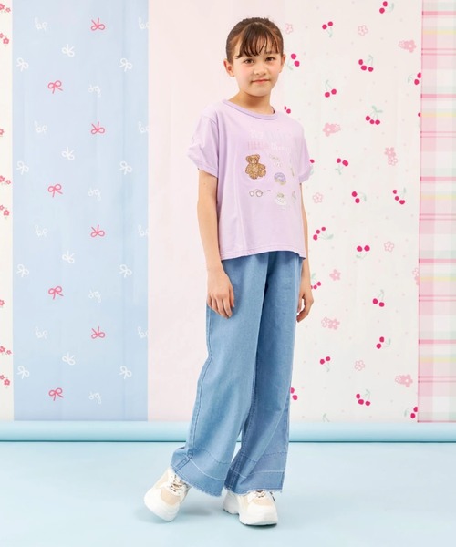 trois lapins kp（トロワラパンケーピー）の「【Trois Lapins】 テンセルデニム パンツ（デニムパンツ・キッズ・サックスブルー/ブルー・140cm/150cm/160cm）」の15枚目の写真