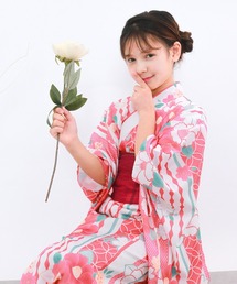 KYOETSU（キョウエツ）の「簡単着付け ワンピース 浴衣 女の子 2点セット( ワンピース浴衣 + 帯 )（浴衣）」