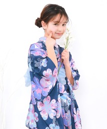 KYOETSU（キョウエツ）の「簡単着付け ワンピース 浴衣 女の子 2点セット( ワンピース浴衣 + 帯 )（浴衣）」