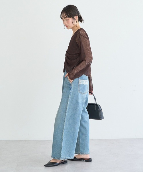 earth music&ecology（アースミュージックアンドエコロジー）の「総レースホルターネックキャミソール（キャミソール・レディース・ブラック/オフホワイト・M/S）」の18枚目の写真