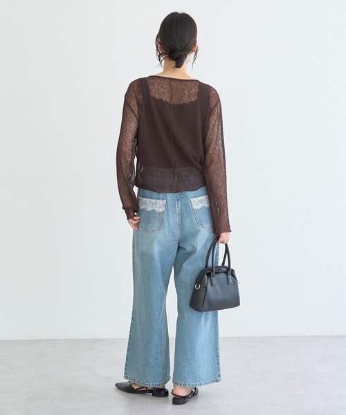 earth music&ecology（アースミュージックアンドエコロジー）の「総レースホルターネックキャミソール（キャミソール・レディース・ブラック/オフホワイト・M/S）」の19枚目の写真