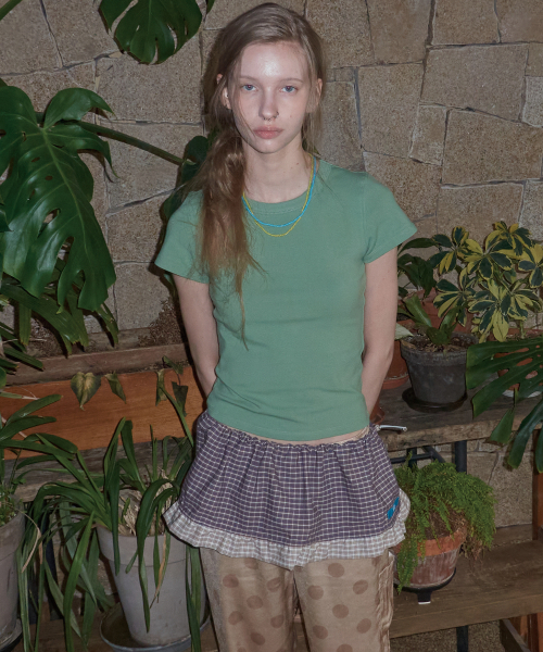 MAISON CREME(メゾンクレム)の「Check Frill layered skirt_ Grape Purple(スカート・レディース・その他・FREE)」の1枚目の写真