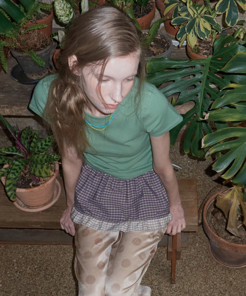 MAISON CREME(メゾンクレム)の「Check Frill layered skirt_ Grape Purple(スカート・レディース・その他・FREE)」の2枚目の写真