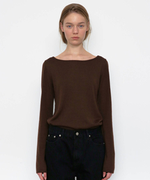 MUARMUS（ムアルムス）の「Cashmere Boat neck Knit [Brown]（ニット/セーター）」