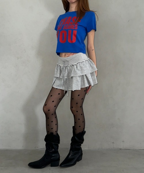 Bamm(バム)の「スウェットフリルミニスカパン(スカート・レディース・グレー/ブラック・FREE)」の19枚目の写真