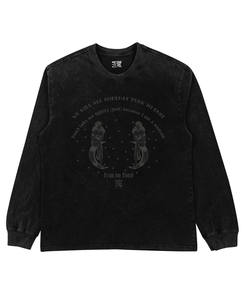 NAVYTEAM(ネイビーチーム)の「フラウインモンド ピグメントダイングロングTシャツ(Tシャツ/カットソー・レディース・ブラック×ベージュ/ブラック×グレー・3/1/2)」の2枚目の写真