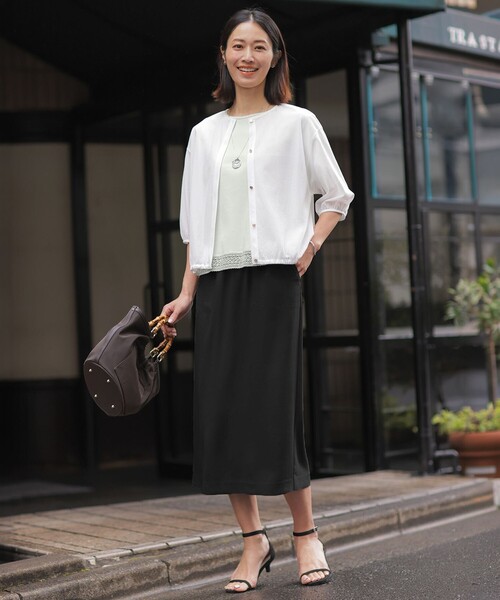 J.PRESS(ジェイプレス)の「【冷房対策に】シアードライトリコット クルーネック カーディガン(カーディガン/ボレロ・レディース・ベージュ系/ダークブラウン系/ネイビー系/ホワイト系・T13/T15)」の21枚目の写真
