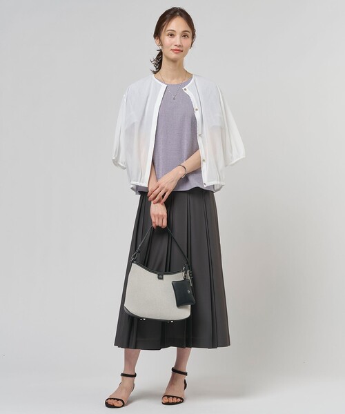 J.PRESS(ジェイプレス)の「【冷房対策に】シアードライトリコット クルーネック カーディガン(カーディガン/ボレロ・レディース・ベージュ系/ダークブラウン系/ネイビー系/ホワイト系・T13/T15)」の18枚目の写真