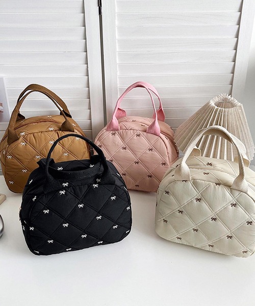 Mignonjour(ミニョンジュール)の「Mignonjour/リボンキルティングミニバッグ M2907(ハンドバッグ・レディース・ピンク/ブラウン/ブラック/ホワイト・FREE)」の9枚目の写真