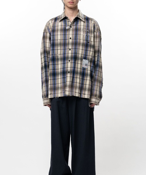 Maison MIHARA YASUHIRO（メゾンミハラヤスヒロ）の「【MIHARAYASUHIRO/ミハラヤスヒロ】VINTAGE LIKE CHECK L/S SHIRTS（シャツ/ブラウス・メンズ・ベージュ/ピンク・48/46/44）」の7枚目の写真