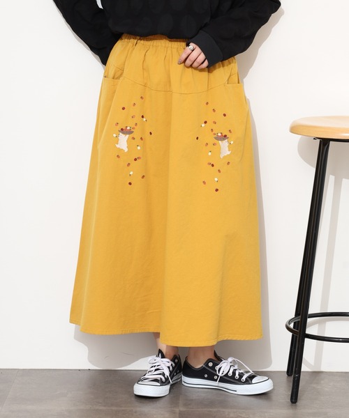Emago(イマゴ)の「EMAGO フルーツ摘み刺繍スカート(スカート・レディース・アイボリー/ブラック/マスタード・FREE)」の22枚目の写真