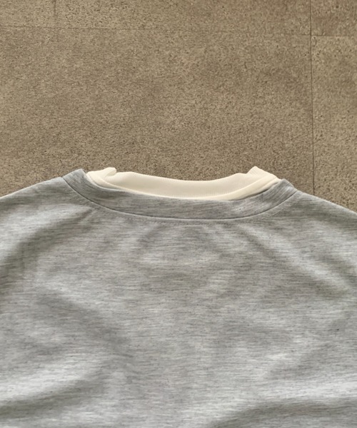 link lot(リンクロット)の「フェイクレイヤードキーネックプルオーバートップス(Tシャツ/カットソー・メンズ・グレー/ブラック・L/M)」の5枚目の写真