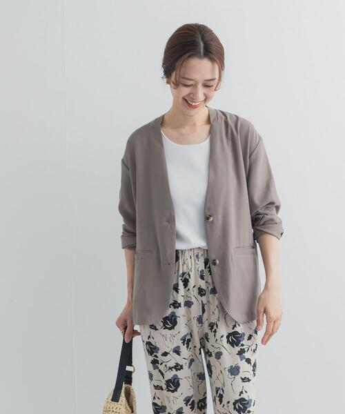 URBAN RESEARCH DOORS（アーバンリサーチドアーズ）の「ノーカラージャケット（その他アウター・レディース・チャコールグレー/ベージュ系その他・FREE）」の8枚目の写真