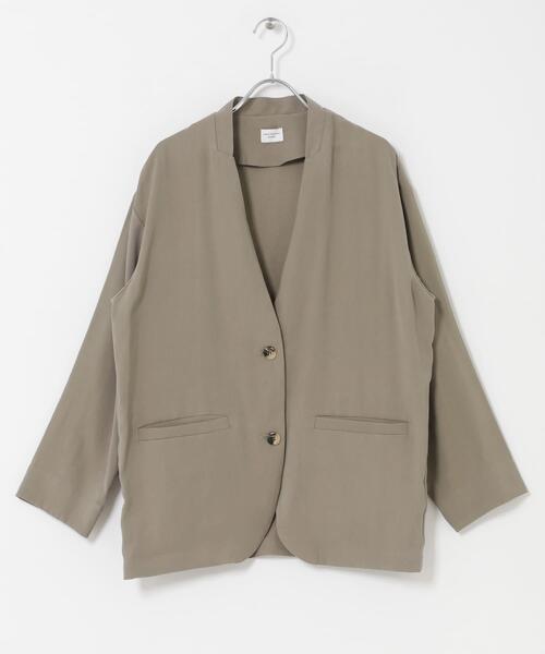 URBAN RESEARCH DOORS（アーバンリサーチドアーズ）の「ノーカラージャケット（その他アウター・レディース・チャコールグレー/ベージュ系その他・FREE）」の13枚目の写真