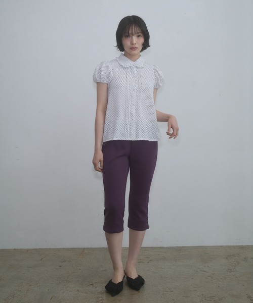 トップス fekete dot frill puff sleeve blouse FEKETE（フェケテ）の「dot frill puff sleeve blouse / ドットフリル