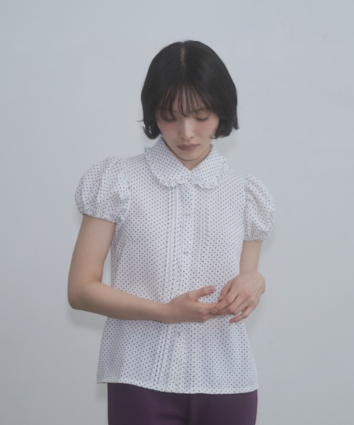 FEKETE（フェケテ）の「dot frill puff sleeve blouse / ドットフリルパフスリーブブラウス（シャツ/ブラウス・レディース・ブラック/ホワイト・MEDIUM/SMALL/LARGE）」の13枚目の写真