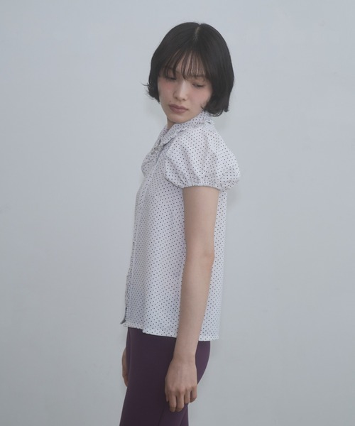 FEKETE（フェケテ）の「dot frill puff sleeve blouse / ドットフリルパフスリーブブラウス（シャツ/ブラウス・レディース・ブラック/ホワイト・MEDIUM/SMALL/LARGE）」の14枚目の写真