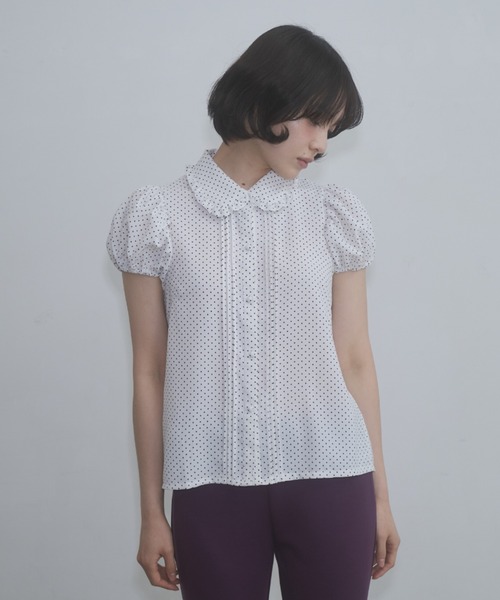 FEKETE（フェケテ）の「dot frill puff sleeve blouse / ドットフリルパフスリーブブラウス（シャツ/ブラウス・レディース・ブラック/ホワイト・MEDIUM/SMALL/LARGE）」の17枚目の写真