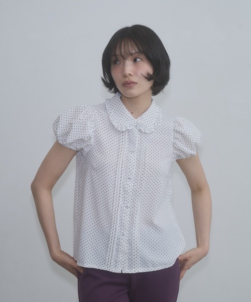 FEKETE（フェケテ）の「dot frill puff sleeve blouse / ドットフリルパフスリーブブラウス（シャツ/ブラウス・レディース・ブラック/ホワイト・MEDIUM/SMALL/LARGE）」の18枚目の写真