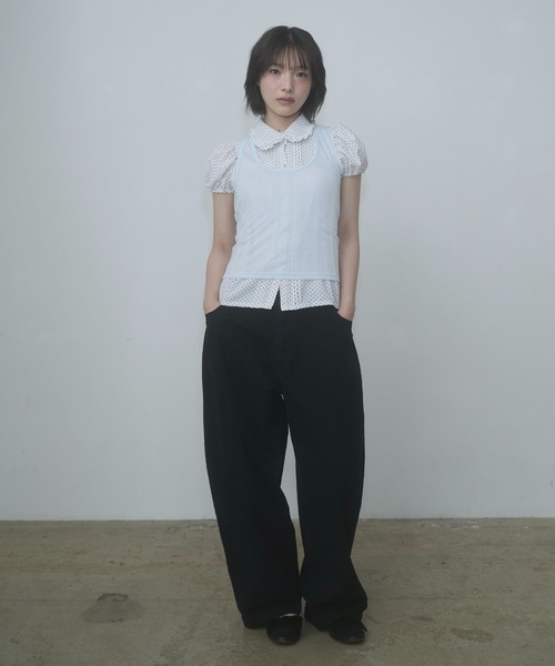 FEKETE(フェケテ)の「dot frill puff sleeve blouse / ドットフリル FEKETE(フェケテ)の「dot frill puff sleeve blouse / ドットフリル