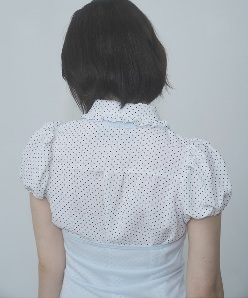 FEKETE（フェケテ）の「dot frill puff sleeve blouse / ドットフリルパフスリーブブラウス（シャツ/ブラウス・レディース・ブラック/ホワイト・MEDIUM/SMALL/LARGE）」の11枚目の写真