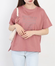 BRODIAEA ロゴペーストプリント半袖Tシャツ 日本製