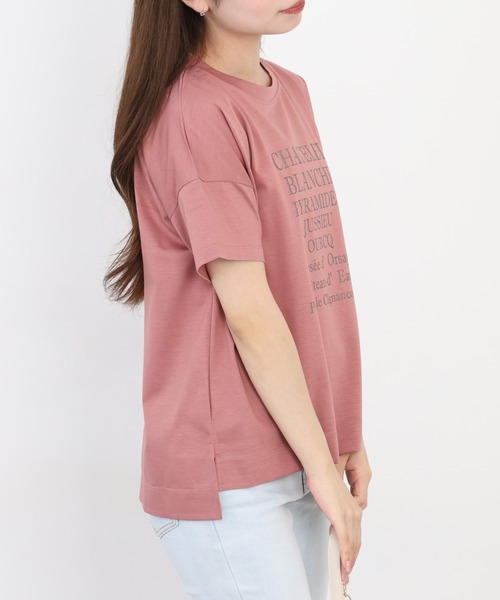 BRODIAEA(ブローディア)の「BRODIAEA ロゴペーストプリント半袖Tシャツ 日本製(Tシャツ/カットソー・レディース・オフホワイト/ピンク・40)」の19枚目の写真