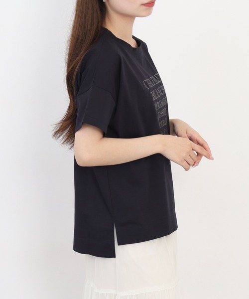 BRODIAEA(ブローディア)の「BRODIAEA ロゴペーストプリント半袖Tシャツ 日本製(Tシャツ/カットソー・レディース・オフホワイト/ピンク・40)」の13枚目の写真