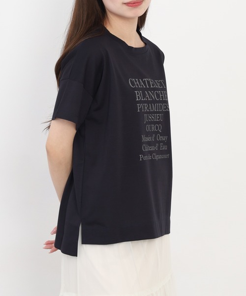 BRODIAEA(ブローディア)の「BRODIAEA ロゴペーストプリント半袖Tシャツ 日本製(Tシャツ/カットソー・レディース・オフホワイト/ピンク・40)」の12枚目の写真