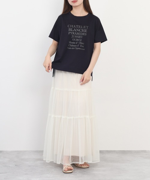 BRODIAEA(ブローディア)の「BRODIAEA ロゴペーストプリント半袖Tシャツ 日本製(Tシャツ/カットソー・レディース・オフホワイト/ピンク・40)」の14枚目の写真