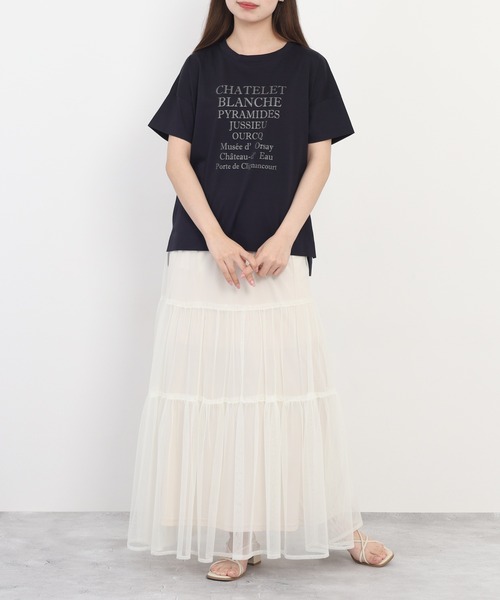 BRODIAEA(ブローディア)の「BRODIAEA ロゴペーストプリント半袖Tシャツ 日本製(Tシャツ/カットソー・レディース・オフホワイト/ピンク・40)」の15枚目の写真