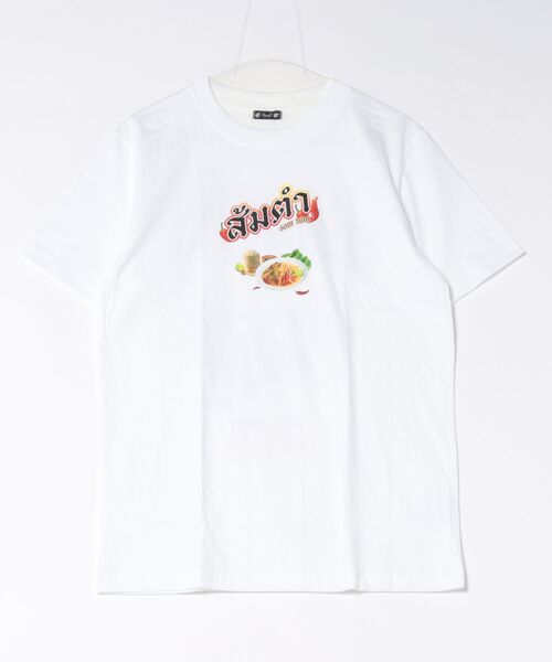 チャイハネ(チャイハネ)の「【チャイハネ】エスニックフード ソムタムメンズTシャツ(Tシャツ/カットソー・メンズ・ホワイト/ベージュ・FREE)」の1枚目の写真