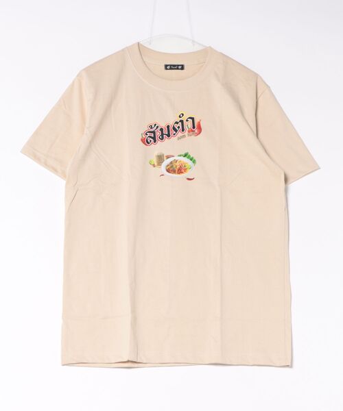 チャイハネ(チャイハネ)の「【チャイハネ】エスニックフード ソムタムメンズTシャツ(Tシャツ/カットソー・メンズ・ホワイト/ベージュ・FREE)」の4枚目の写真