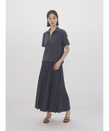 MIDIUMISOLID for Ladies アシンメトリープリーツスカート