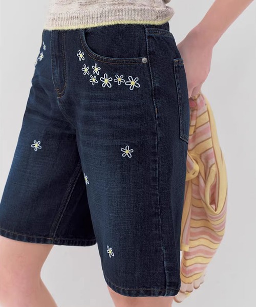 Fano Studios(ファノ ストゥディオズ)の「デイジー刺繍 ストレート デニムハーフパンツ FX26K047【Fano Studios】【2026SS】(デニムパンツ・レディース・ダークブルー・L/M/S)」の10枚目の写真