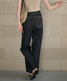 LAULEN | cross loop high waist indigo denim/クロスループハイウエストインディゴデニム(デニムパンツ)
