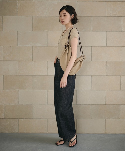 LAULEN(ローレン)の「cross loop high waist indigo denim/クロスループハイウエストインディゴデニム(デニムパンツ・レディース・ネイビー・M/S)」の11枚目の写真