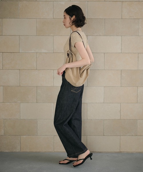 LAULEN(ローレン)の「cross loop high waist indigo denim/クロスループハイウエストインディゴデニム(デニムパンツ・レディース・ネイビー・M/S)」の12枚目の写真