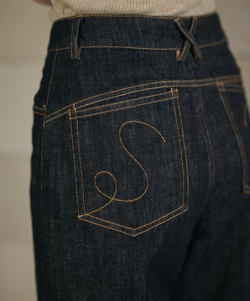 LAULEN(ローレン)の「cross loop high waist indigo denim/クロスループハイウエストインディゴデニム(デニムパンツ・レディース・ネイビー・M/S)」の19枚目の写真