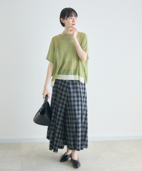Paradise Picnic(パラダイスピクニック)の「裾配色ニットプルオーバー(ニット/セーター・レディース・ブラック/グリーン/ホワイト・FREE)」の11枚目の写真
