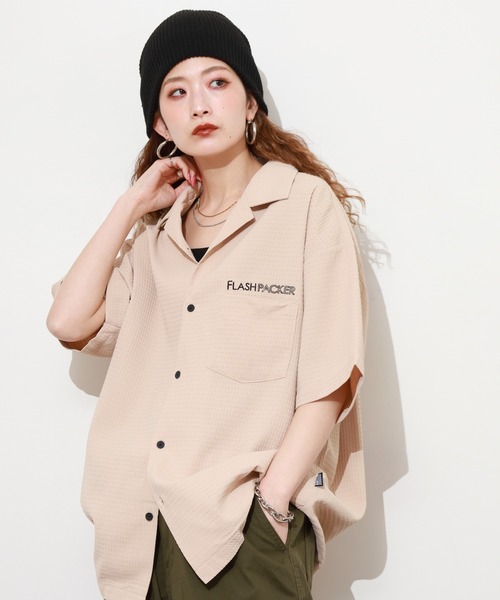 FLASH PACKER（フラッシュパッカー）の「ワッフル・アロハシャツ（シャツ/ブラウス・メンズ・グリーン/ベージュ/ブラック・XL/M/L）」の19枚目の写真