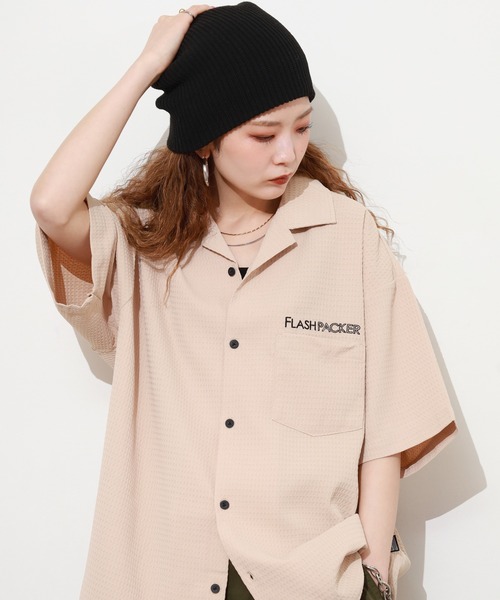 FLASH PACKER（フラッシュパッカー）の「ワッフル・アロハシャツ（シャツ/ブラウス・メンズ・グリーン/ベージュ/ブラック・XL/M/L）」の20枚目の写真