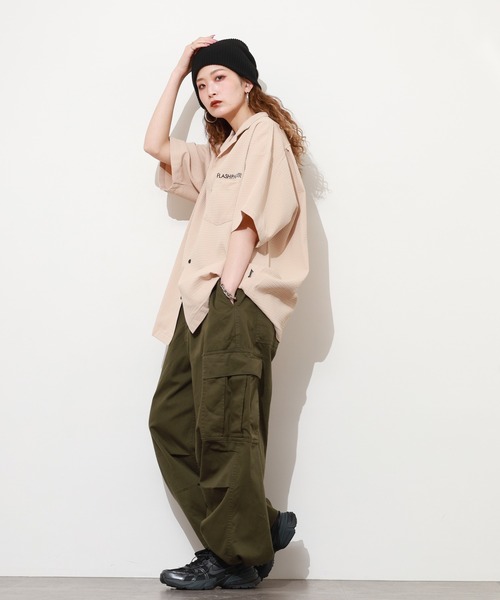 FLASH PACKER（フラッシュパッカー）の「ワッフル・アロハシャツ（シャツ/ブラウス・メンズ・グリーン/ベージュ/ブラック・XL/M/L）」の22枚目の写真