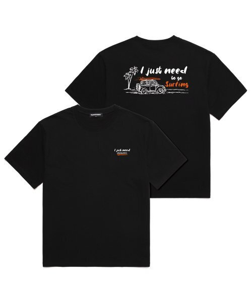 VANNWORKS(バンワークス)の「サーフィンに行くだけでいい オーバーサイズ 半袖Tシャツ (VNCTS239) ブラック(Tシャツ/カットソー・レディース・その他・LARGE/MEDIUM/SMALL/X-LARGE/XX-LARGE)」の2枚目の写真