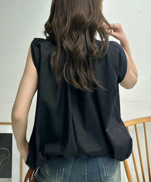 Ada.（エイダ）の「フロントギャザー ノースリーブ バルーンシルエットブラウス（シャツ/ブラウス・レディース・ブラック/ホワイト/ライトブルー・FREE）」の19枚目の写真