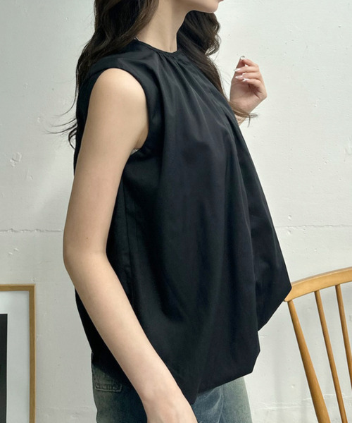 Ada.（エイダ）の「フロントギャザー ノースリーブ バルーンシルエットブラウス（シャツ/ブラウス・レディース・ブラック/ホワイト/ライトブルー・FREE）」の16枚目の写真
