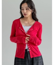 [2026 SUMMER COLLECTION]シアーフライススナップボタンカーディガン