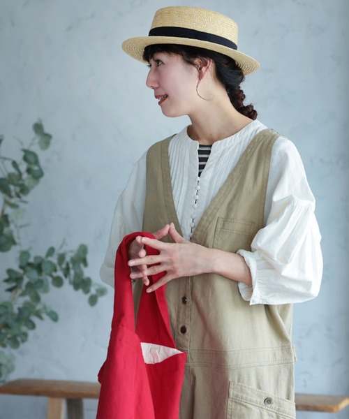 soulberry(ソウルベリー)の「店長がどうしても作りたかった、ナチュかっこいいサロペット(サロペット/オーバーオール・レディース・ベージュ・M/S/4L/3L/LL/L)」の5枚目の写真