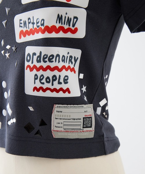 MIHARAYASUHIRO(ミハラヤスヒロ)の「【MIHARA YASUHIRO/ミハラヤスヒロ】EMBELLISHED STICKER TEE/エンベリッシュドステッカーT(Tシャツ/カットソー・レディース・ホワイト/ブラック・38)」の10枚目の写真